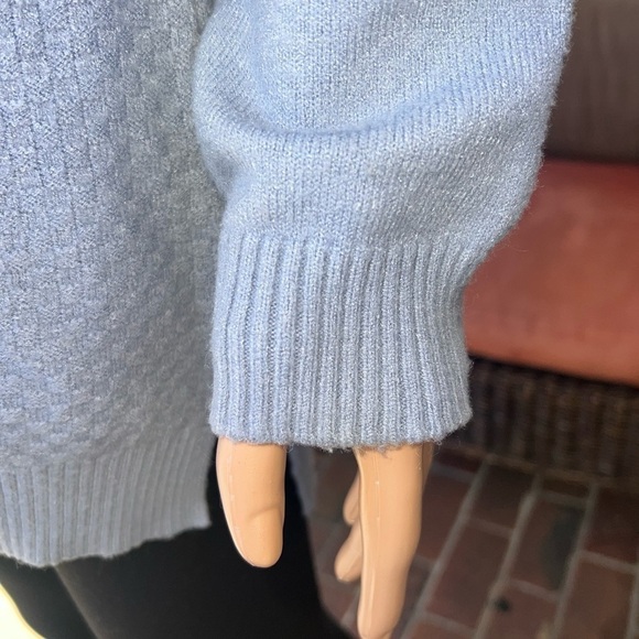 Joan Vass Sz L Blue Mist Long Sleeve Crew Neck Knit Women’s Sweater Pullover BN - Picture 4 of 9